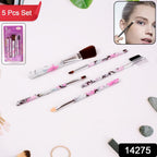 Multi-functional floral makeup brush set with synthetic bristles