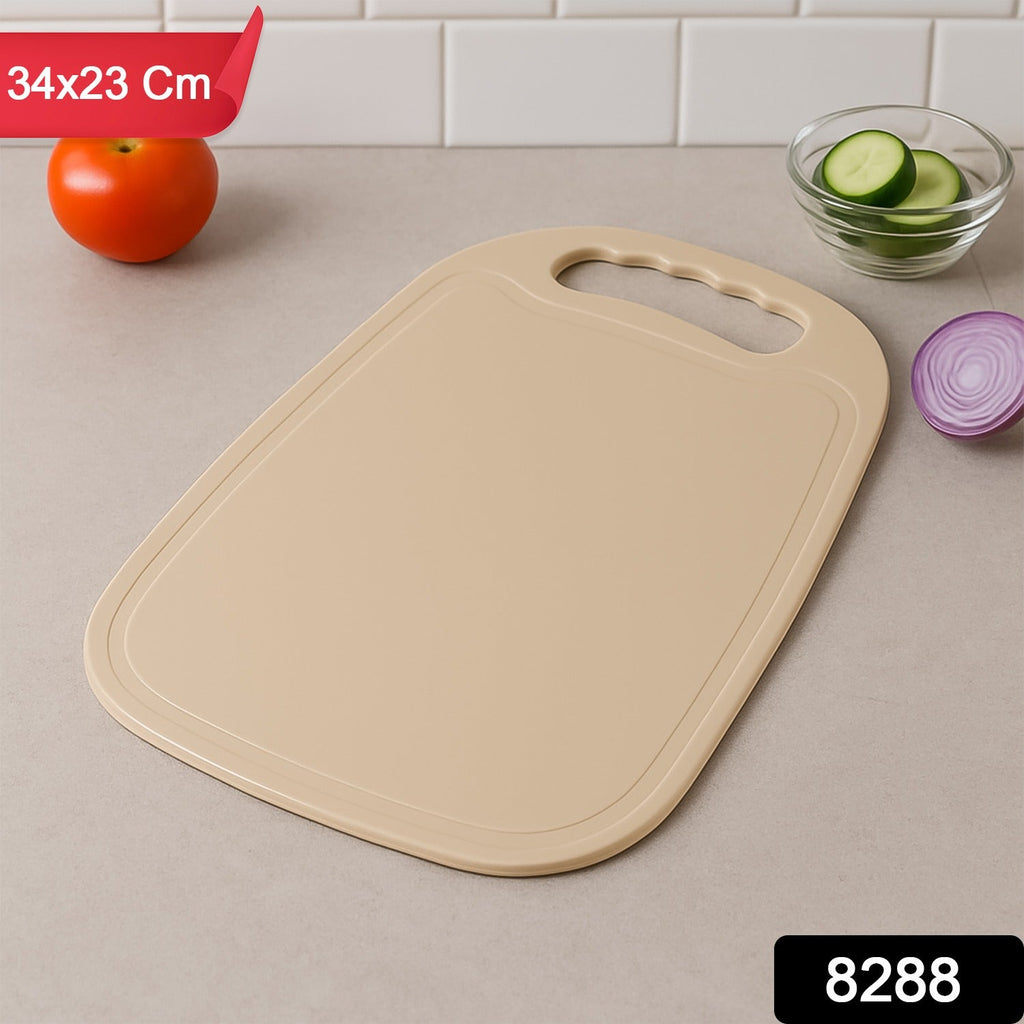 Close-up of durable plastic chopping board with non-slip surface