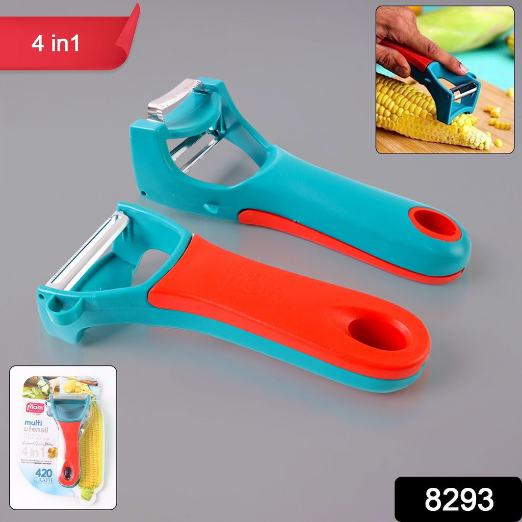 All-in-one 4-in-1 vegetable peeler with ergonomic non-slip handle