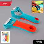 All-in-one 4-in-1 vegetable peeler with ergonomic non-slip handle