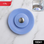 Blue silicone sink strainer with sewer sealer function for kitchen and bathroom drains