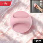 Close-up view of pink ergonomic plastic handle grip
