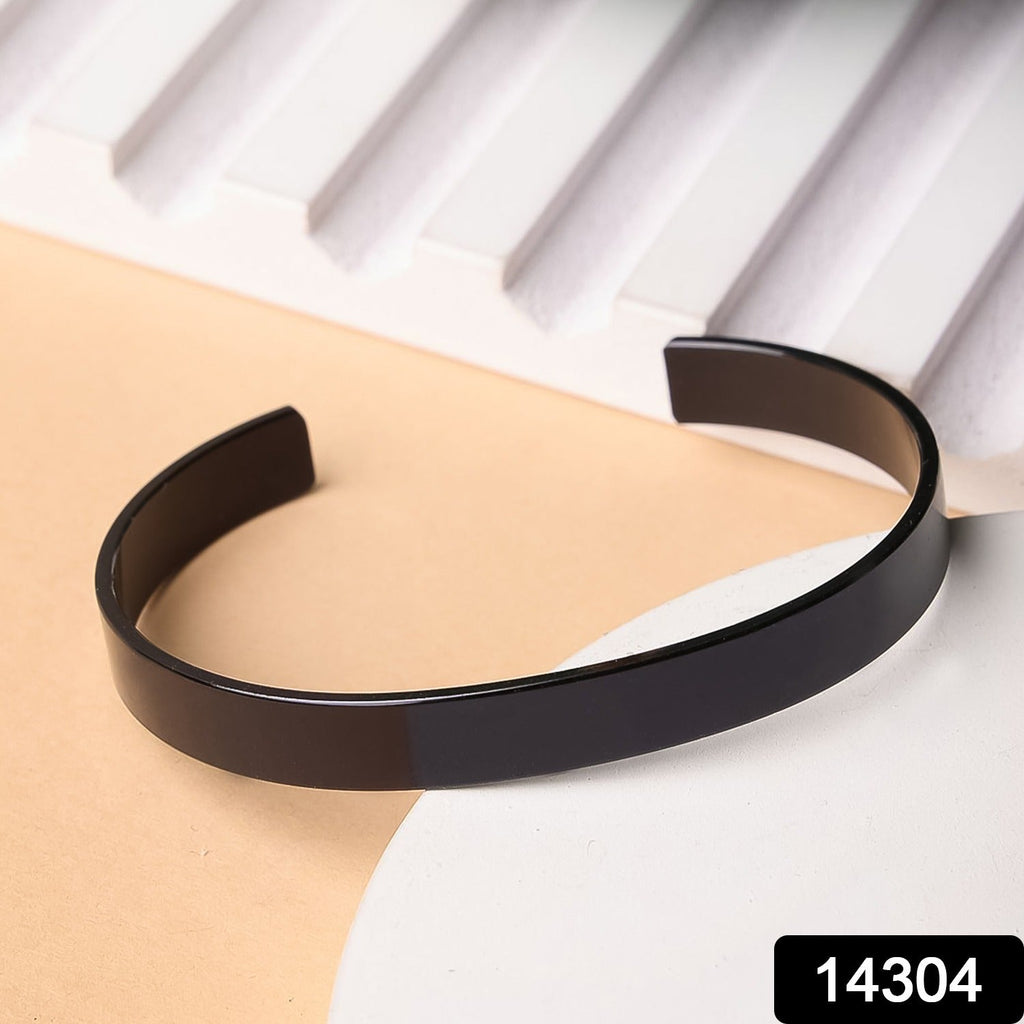 Midnight Forge style black stainless steel men's kada bracelet