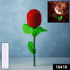Jewelry gift box featuring artificial rose with velvet cover