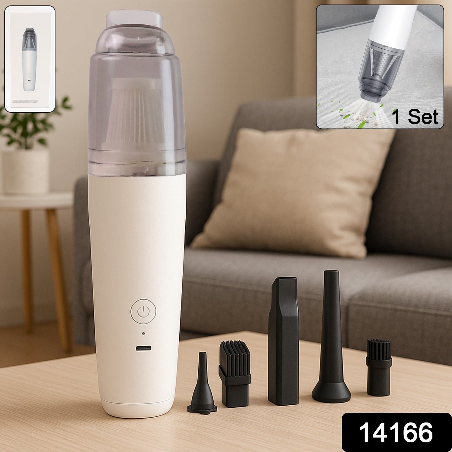 Rechargeable mini handheld vacuum cleaner for home cleaning with USB Type-C charging