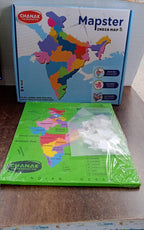 Kids playing with India Map Puzzle to learn states and capitals
