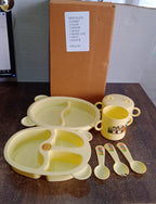 Kids feeding dinnerware set in use during toddler mealtime