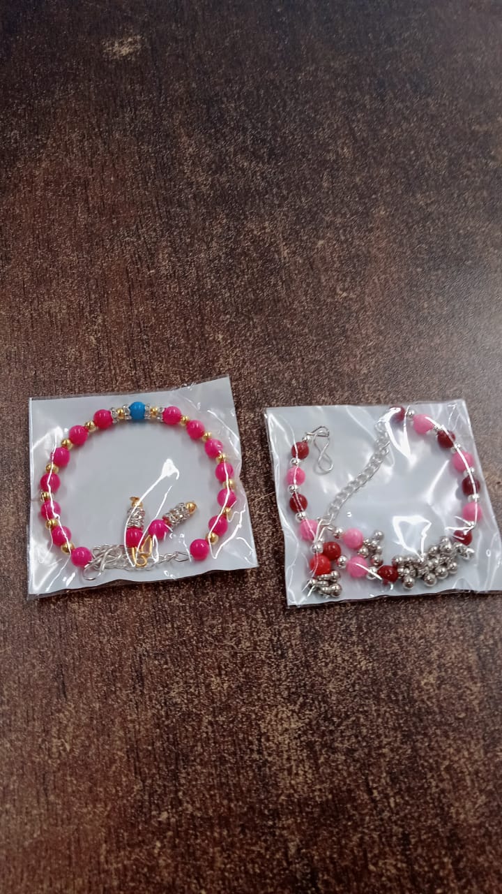 Ethnic styled beaded bracelet displayed for festive wear and gifting
