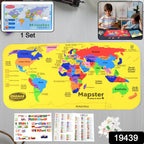 Educational World Map Puzzle set with interactive foam pieces for kids