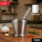Mortar bowl made of stainless steel for grinding spices