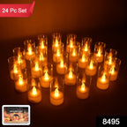 Collection of LED flameless candles with realistic flickering flame effect