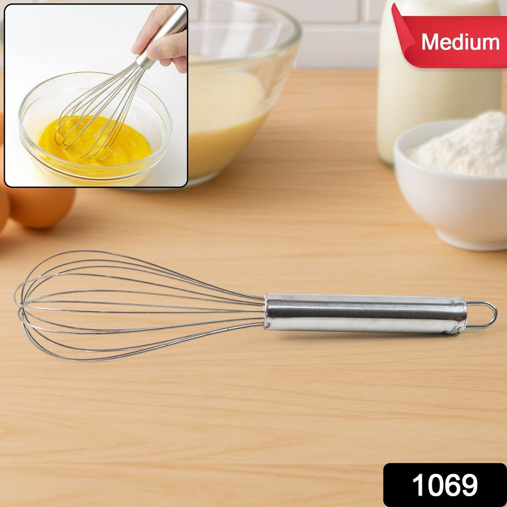 Durable stainless steel balloon whisk for kitchen blending and whipping