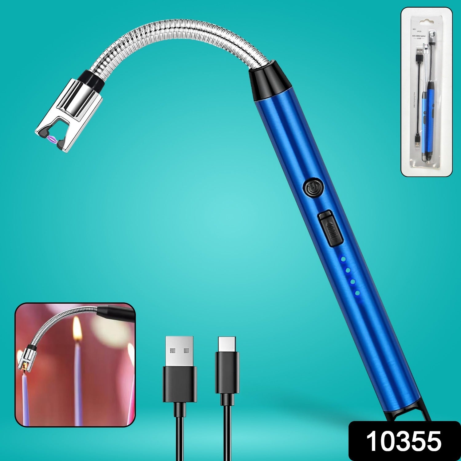 USB powered metal electric arc lighter suitable for indoor and outdoor use