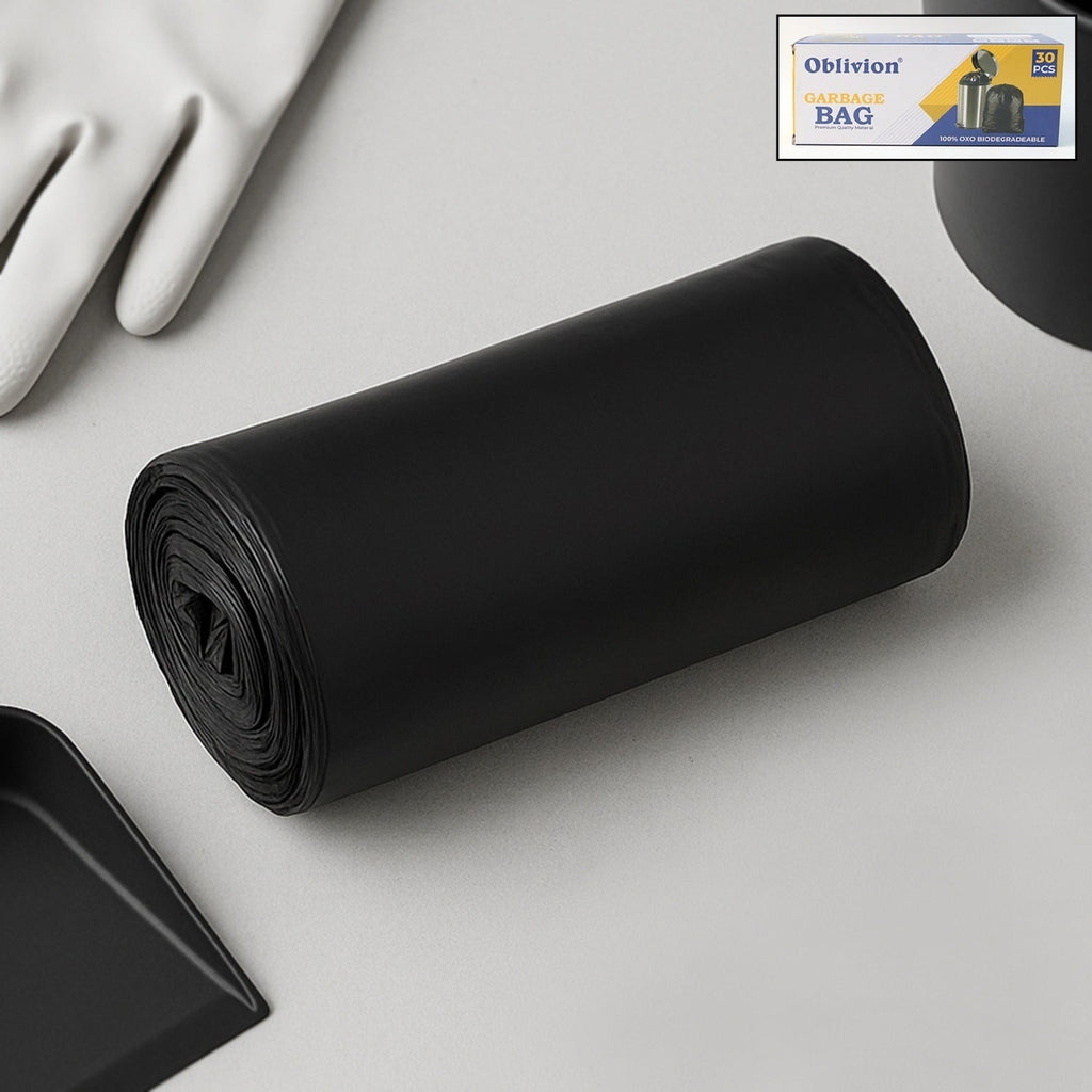 Packaging for medium black garbage bags eco-friendly and recyclable