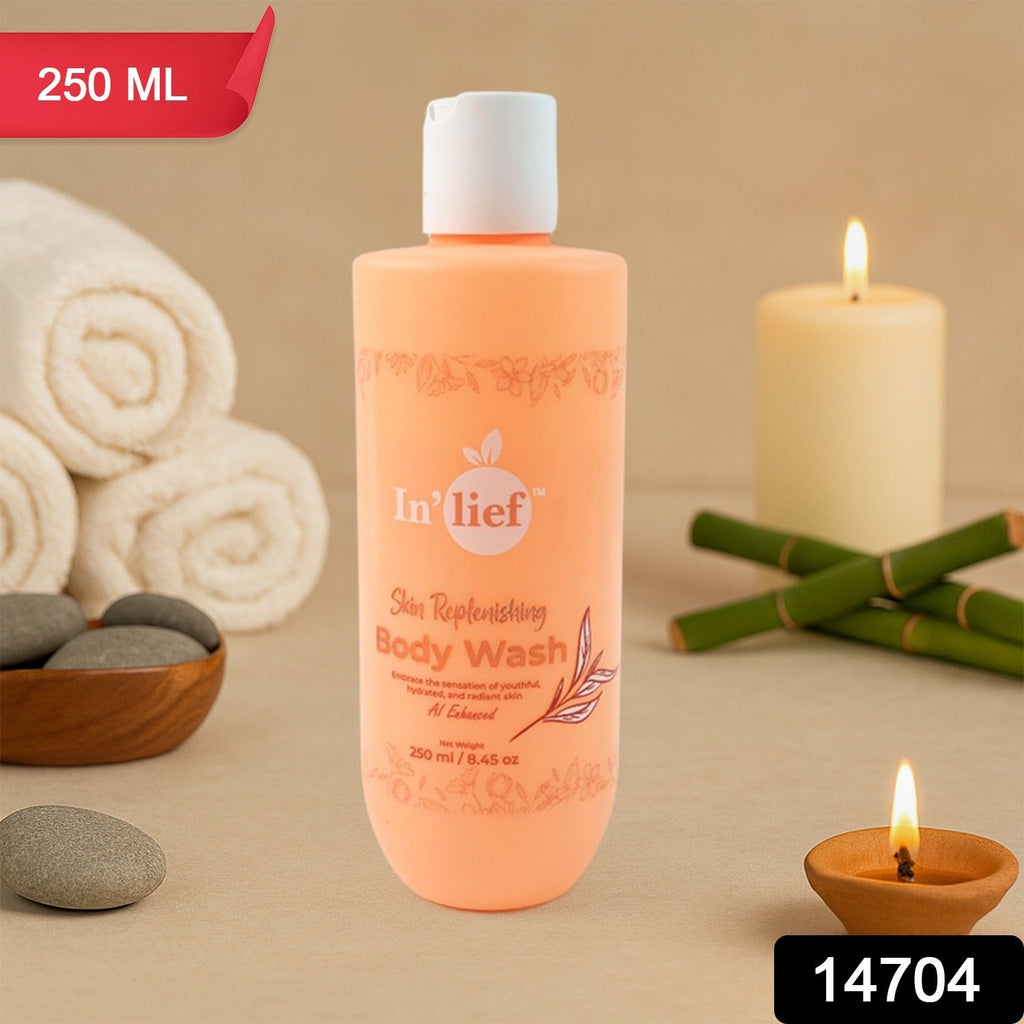 Replenishing hydrating body wash product shot with a refreshing scent