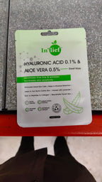 In'lief hydrating facial mask product display with active ingredients
