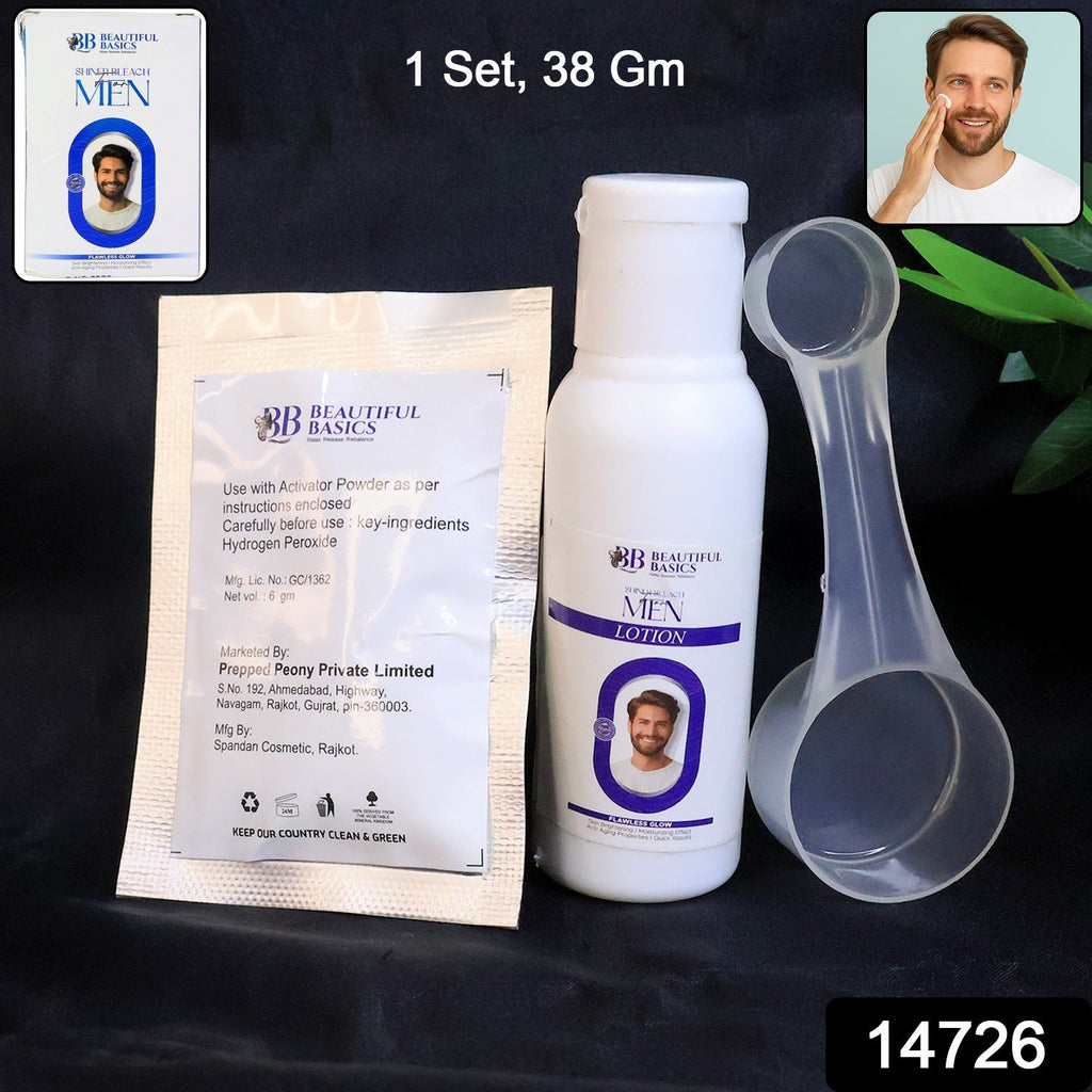 Application of men's bleach cream for instant glow and skin brightening