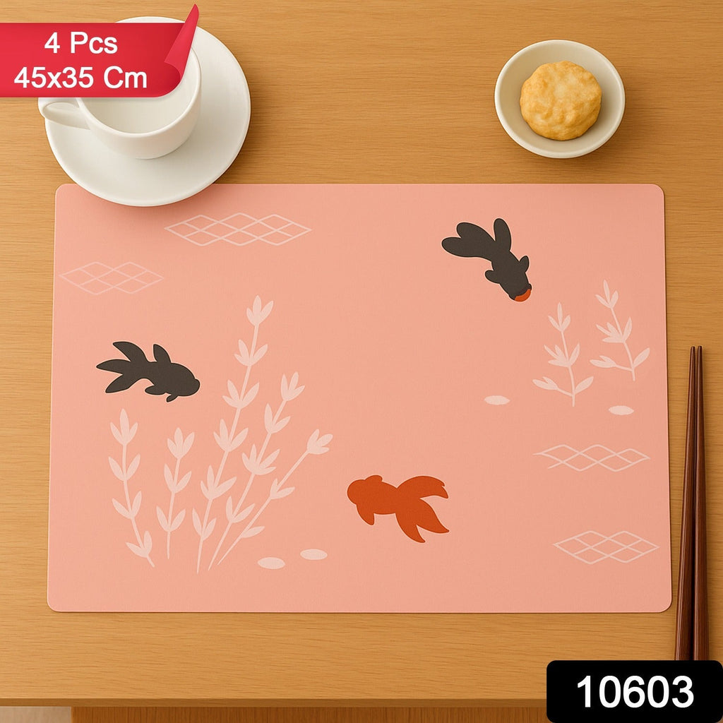 Elegant decorative dining table placemats showcasing fish pattern