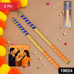 Pair of decorative dandiya sticks designed for Navratri and Garba dance performances