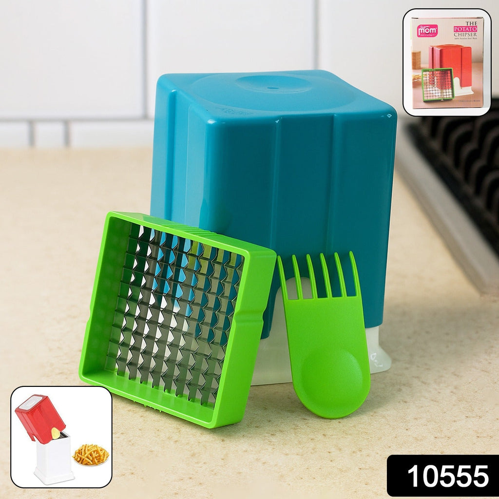 Supermom potato chipper cutter showing durable stainless steel blades