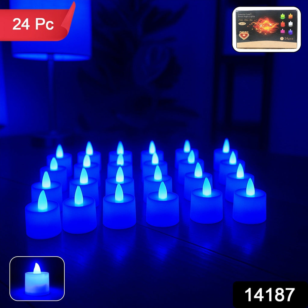 Battery operated blue LED tea light candles perfect for party decoration