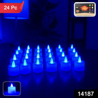 Battery operated blue LED tea light candles perfect for party decoration