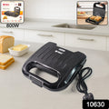 Orbit sandwich toaster maker in black with closed non-stick grill plates