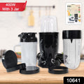Orbit 400W bullet mixer grinder with 3 jars on kitchen counter