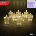 Decorative LED flameless candle lights glowing warmly, perfect for home ambiance