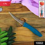 Supermom tomato knife held in hand demonstrating ergonomic grip