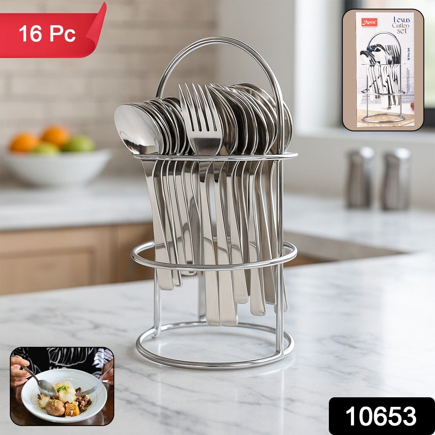 Close-up of stainless steel spoons and forks from cutlery set