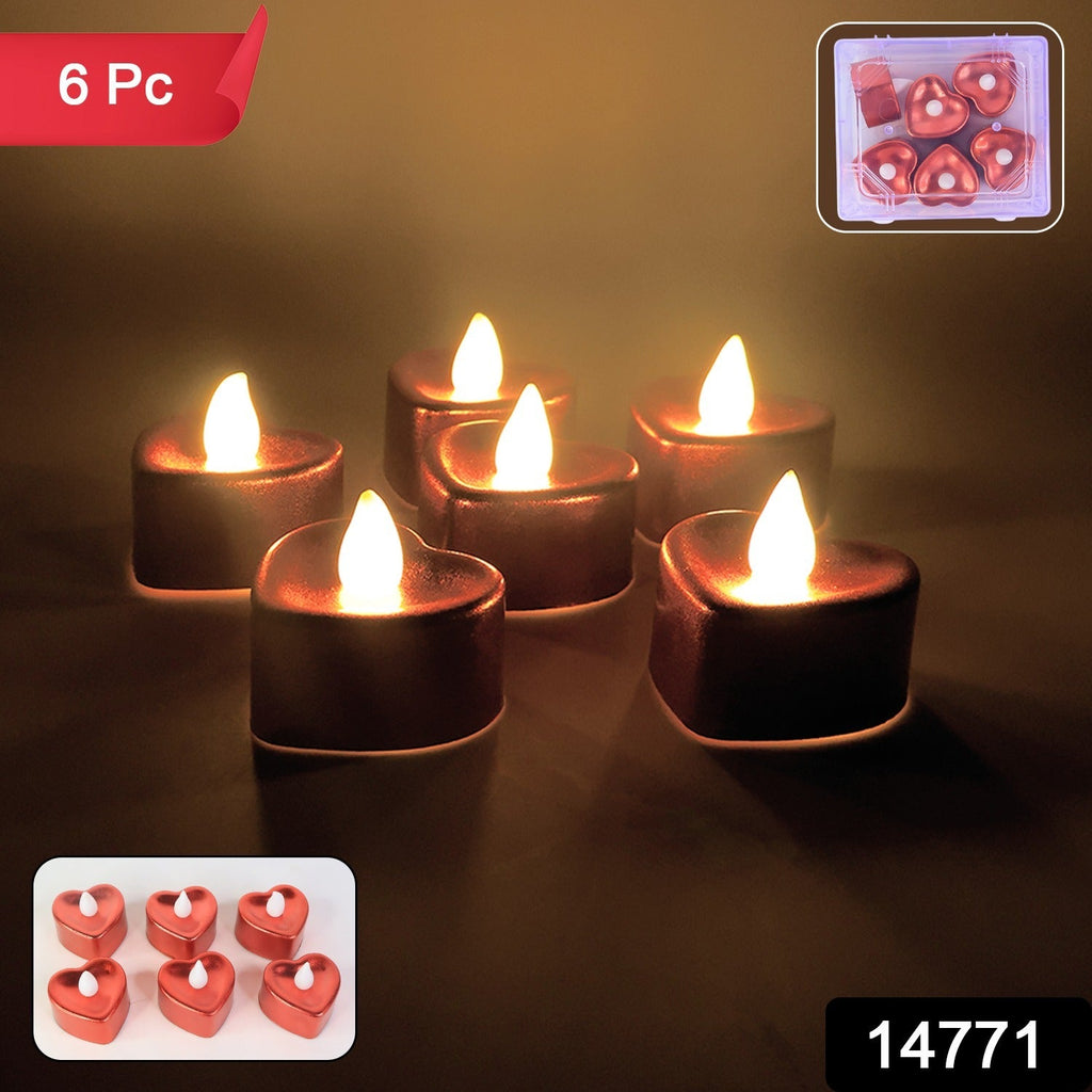 Premium heart shape LED tealight candles grouped for home decor