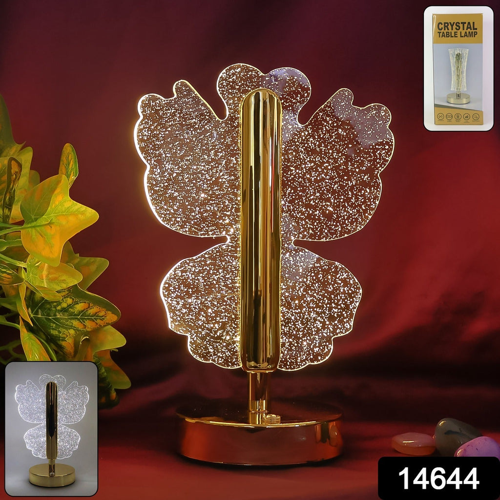 Premium golden metal base of crystal table lamp