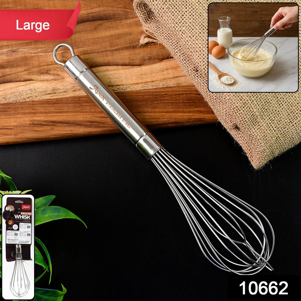 Durable stainless steel hand whisk for easy mixing and blending