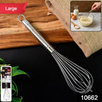 Durable stainless steel hand whisk for easy mixing and blending