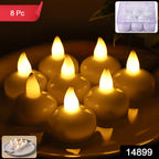 Decorative round LED tealight candles creating ambient light for a cozy setting