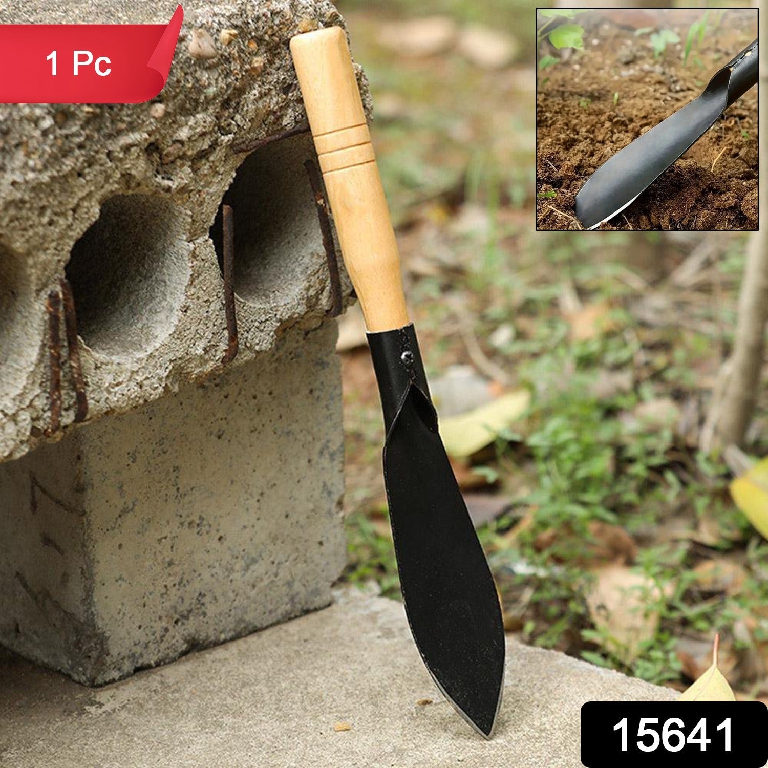 Hand weeder gardening tool with narrow pointed tip for precision