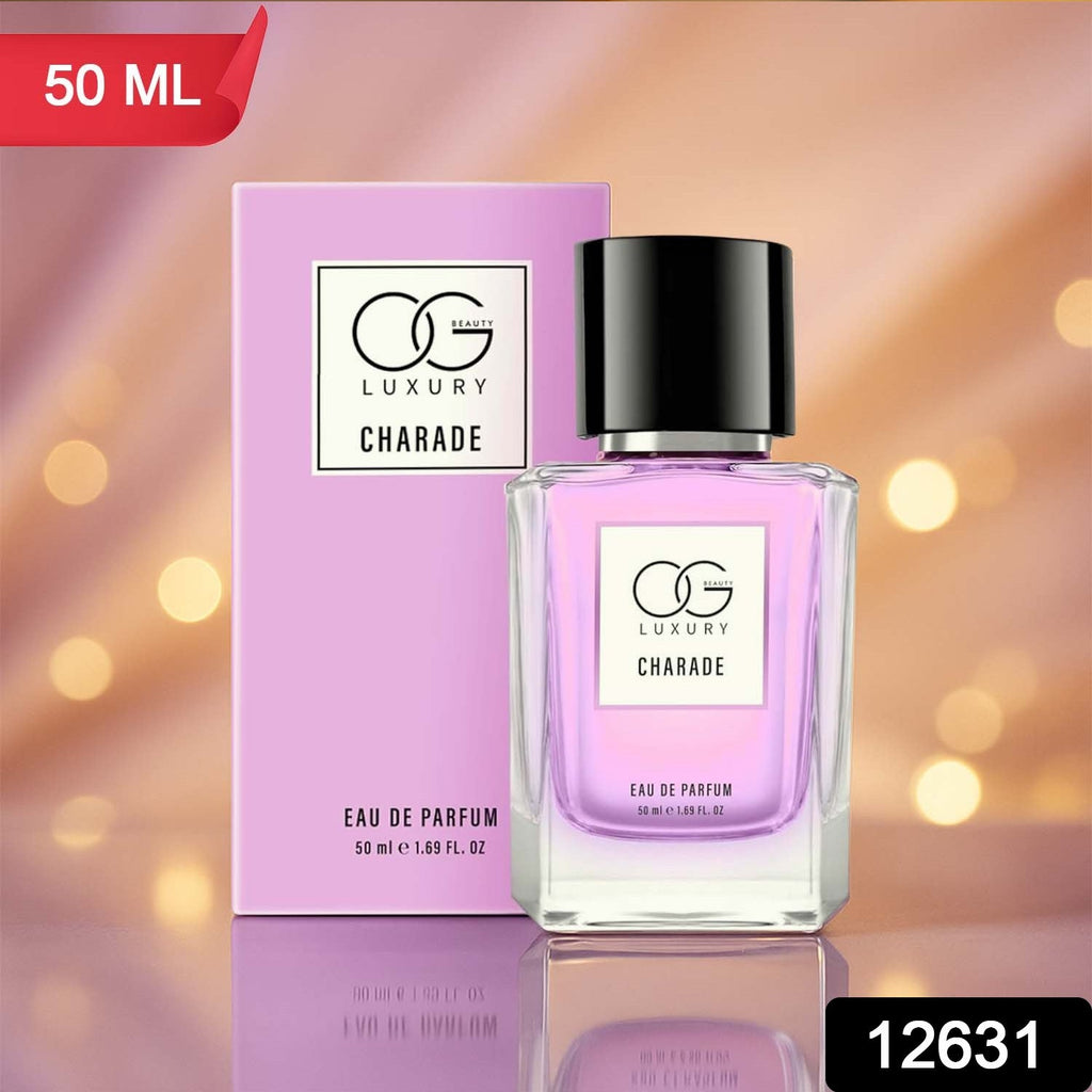 Charade Eau De Parfum 50ml transparent bottle with amber liquid inside