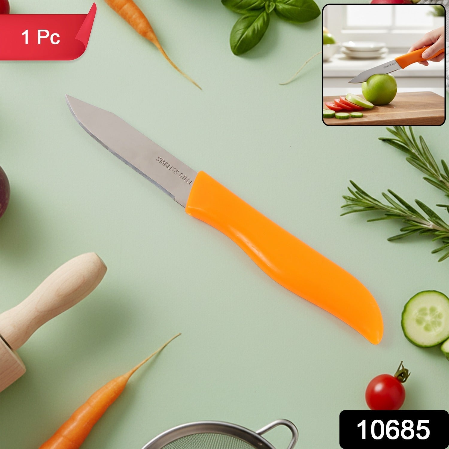 Sharp stainless steel paring knife ideal for precise fruit and vegetable cutting