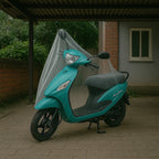 Lightweight waterproof scooter cover made from plastic for easy carrying