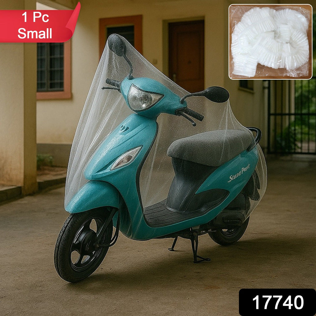 Plastic bike cover fitting small scooter like Activa for dust and rain protection