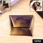 Open foldable PU leather coin pouch showing ample space
