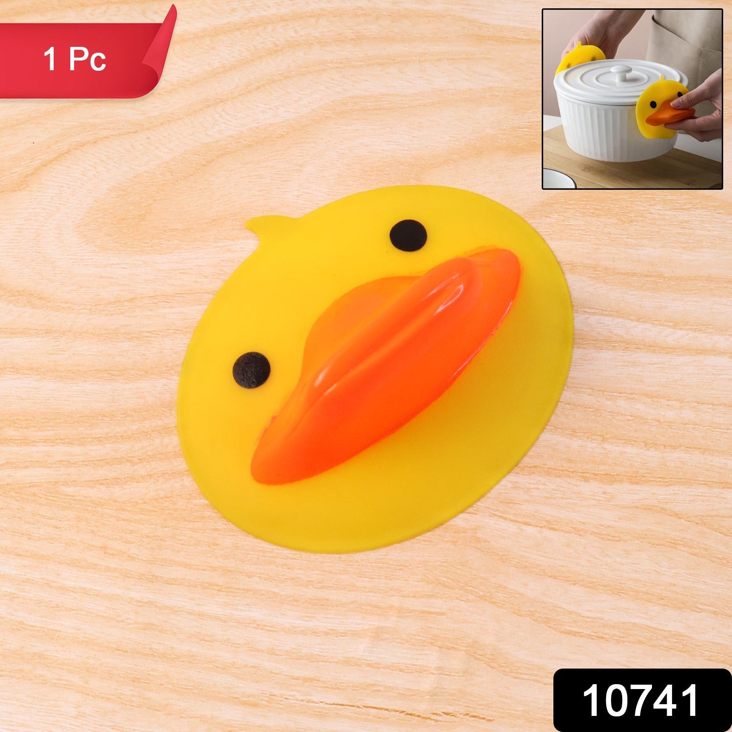 Close-up view of heat resistant silicone hot pot holder clip