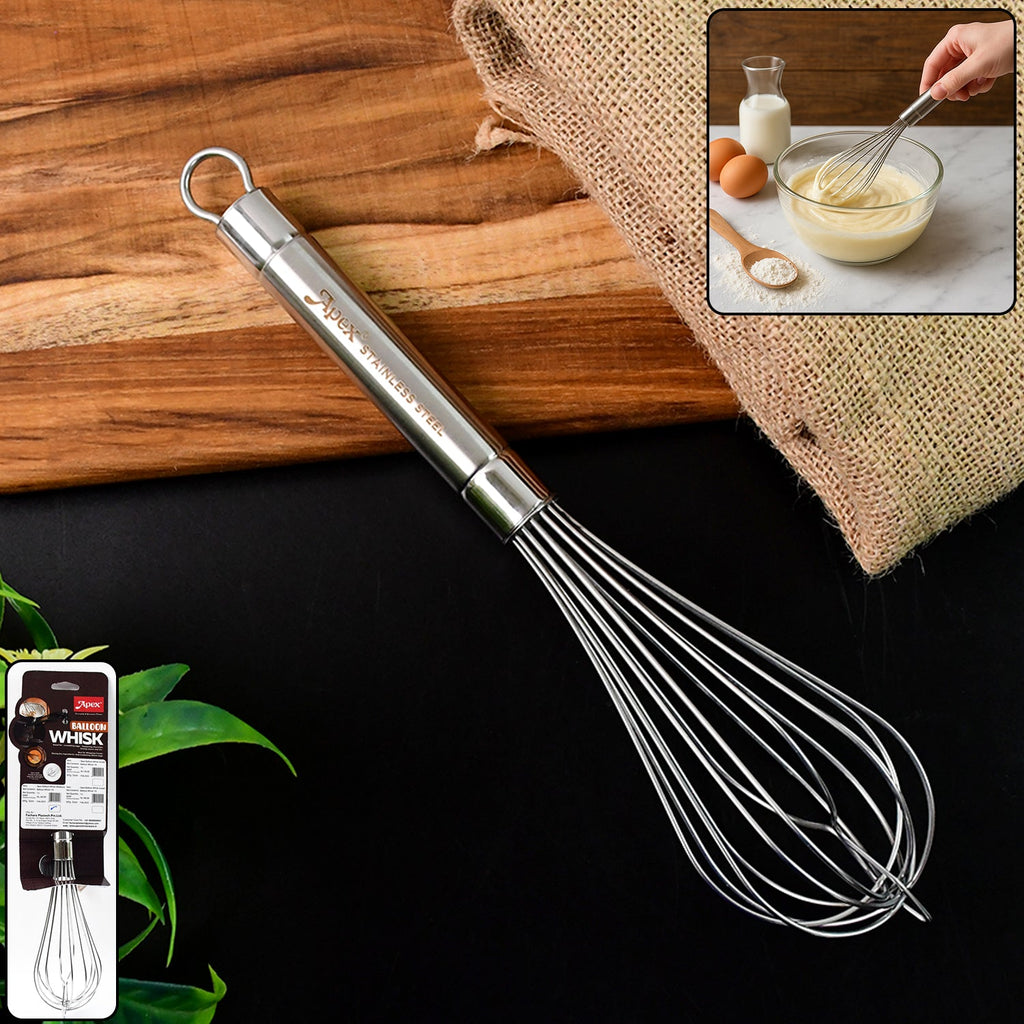 Stainless steel large hand whisk with balloon wire design