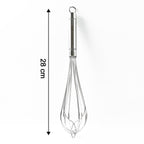 Detailed shot of polished stainless steel wires on hand whisk