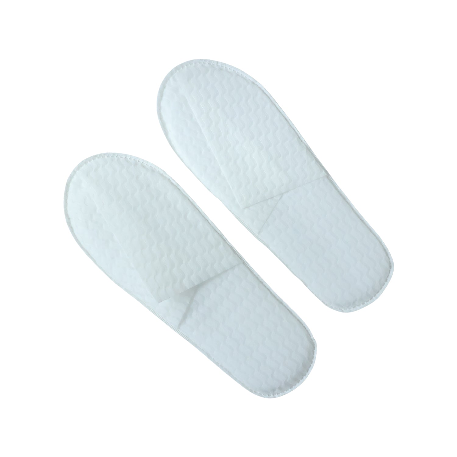 White bedroom slippers with cushioned soles and anti-slip base