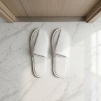 White slippers size display for hotel use