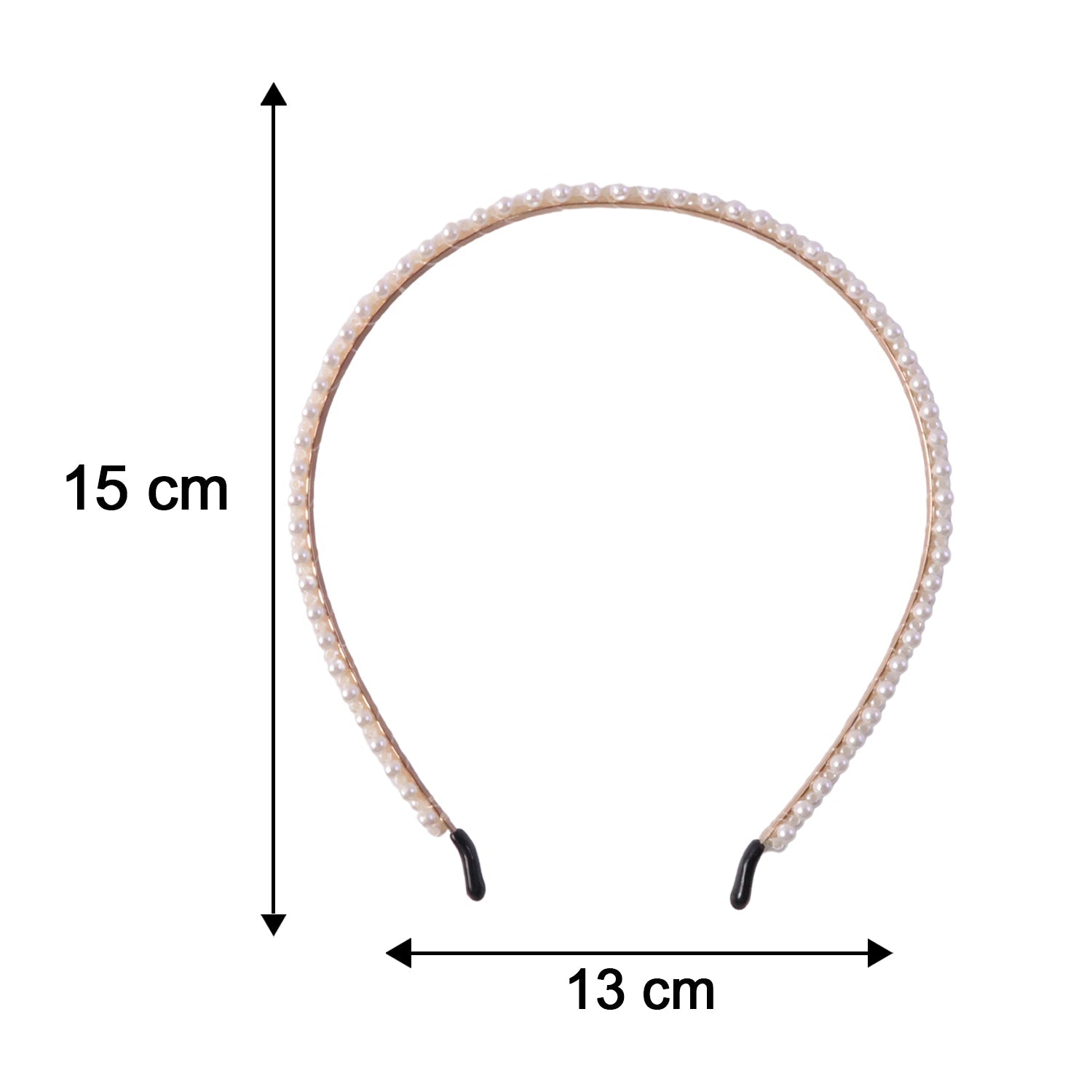 Side view of woman wearing a pearl hairband, fashionable look