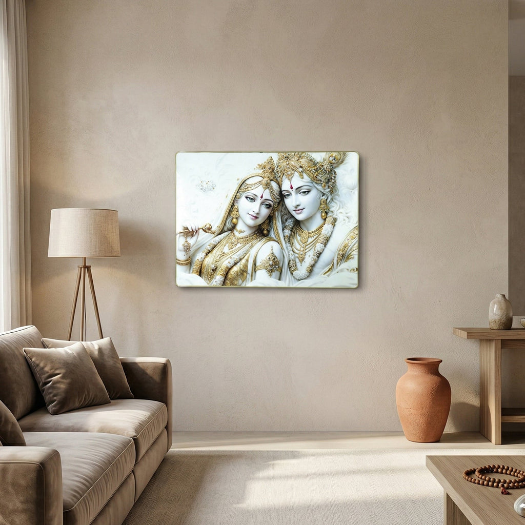 Decorative Radha Krishna wall art for spiritual spaces