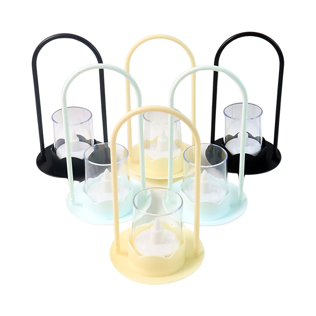 Flickering LED lights in plastic wind light style flameless candles
